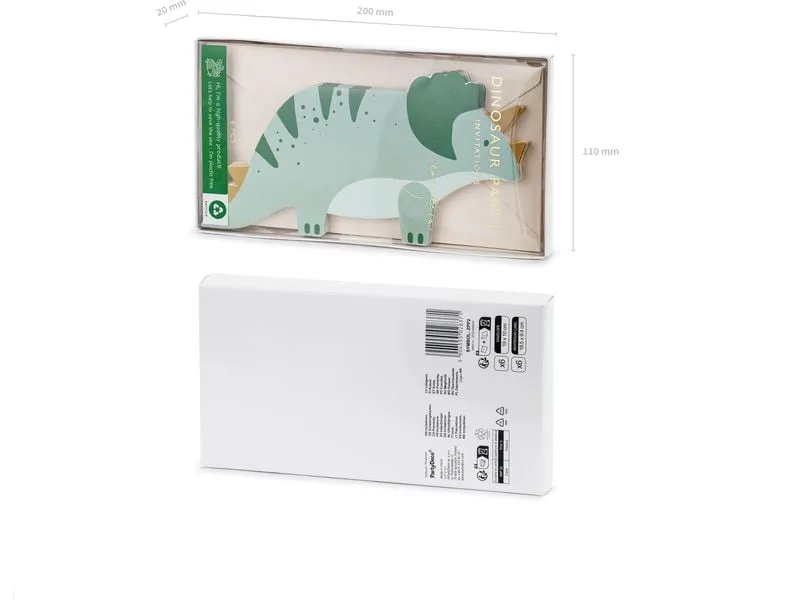 Partydeco Einladungskarte Triceratops 6 Stück Partydeco Einladungskarte Triceratops 6 Stück