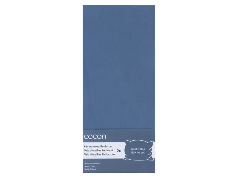 COCON Kopfkissenbezug Renforcé 50 x 70 cm, Smoky Blue, 2 Stück COCON Kopfkissenbezug Renforcé 50 x 70 cm, Smoky Blue, 2 Stück