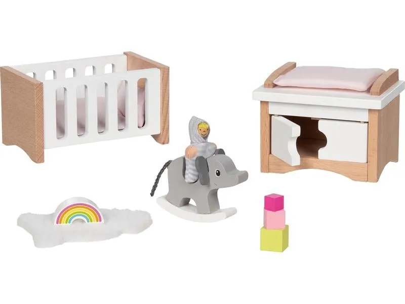 Goki Puppenhausmöbel Babyzimmerausstattung 12-teilig