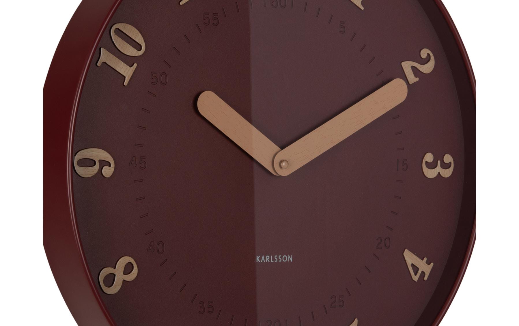 KARLSSON Wanduhr Amena 40 cm, Burgundy Red