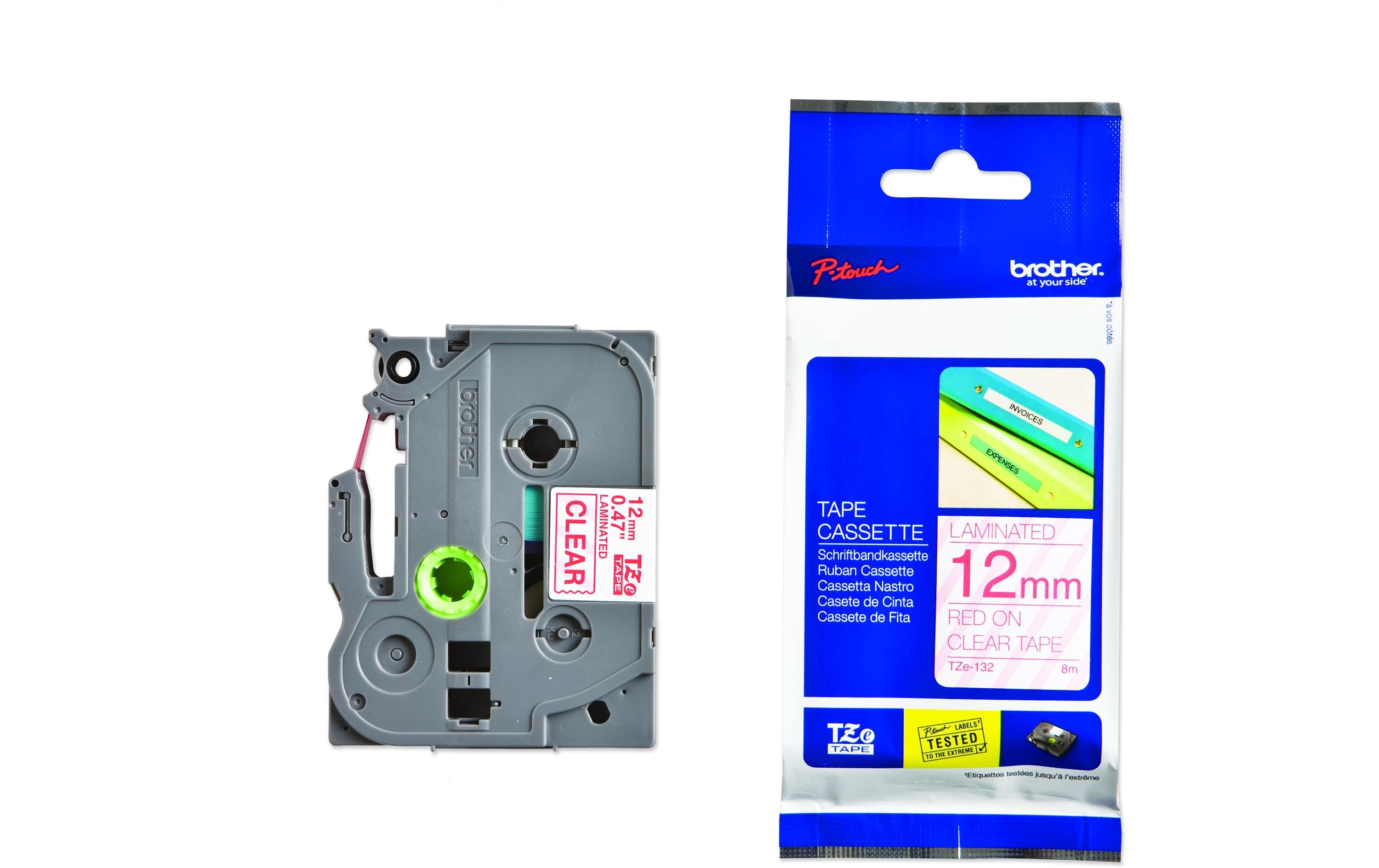 Brother Beschriftungsband TZE-132 Rot auf Transparent Brother Beschriftungsband TZE-132 Rot auf Transparent