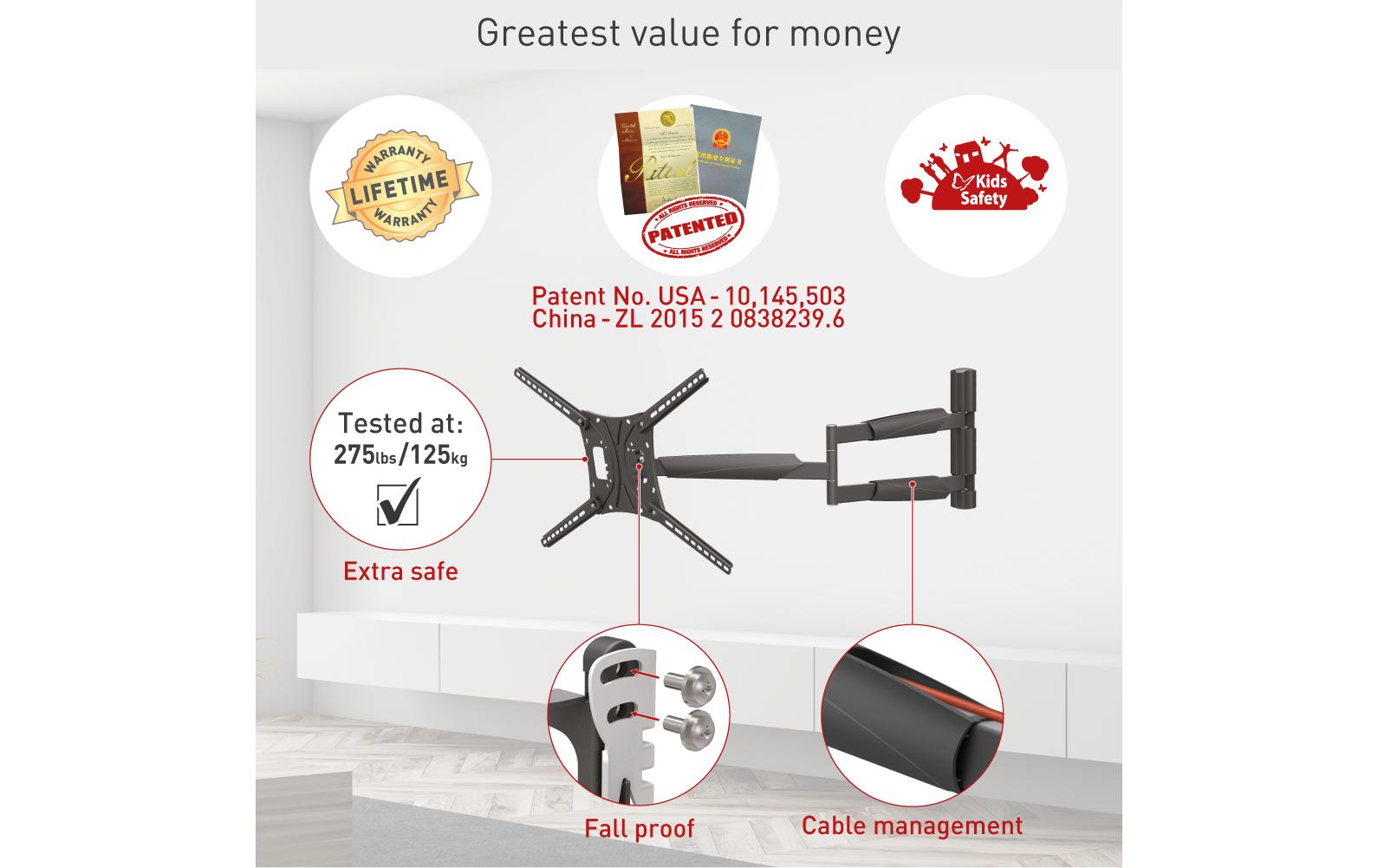 Barkan Wandhalterung WH 443XL-SW Schwarz