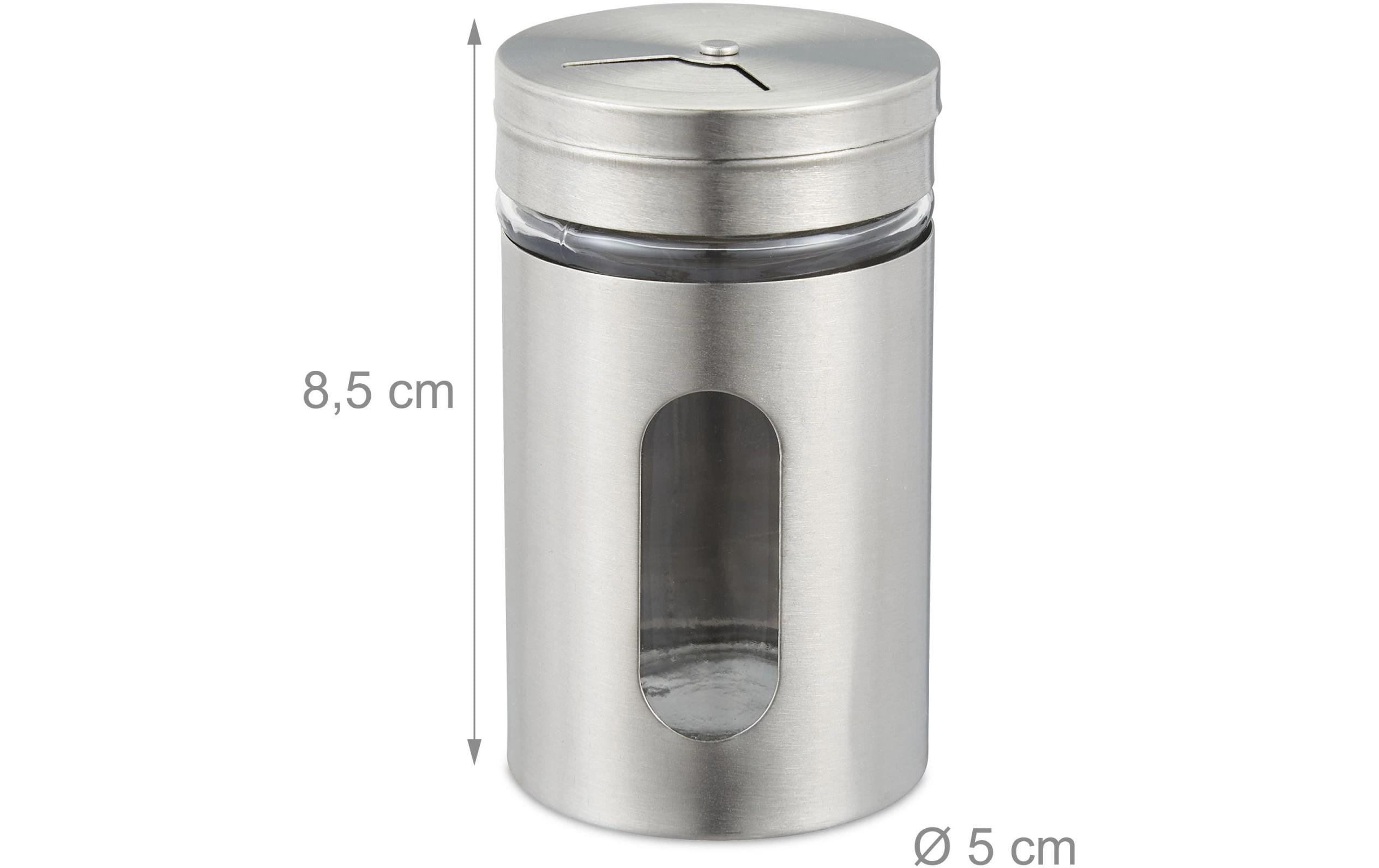 relaxdays Gewürzstreuer Silber/Transparent