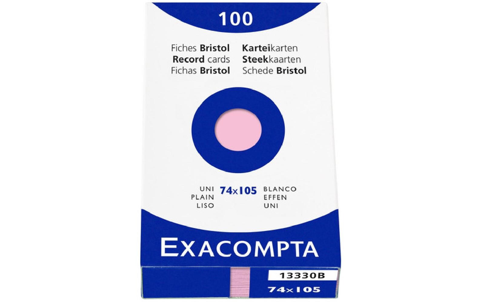 Exacompta Karteikarten A7, Rosa, blanko, 100 Stück Exacompta Karteikarten A7, Rosa, blanko, 100 Stück
