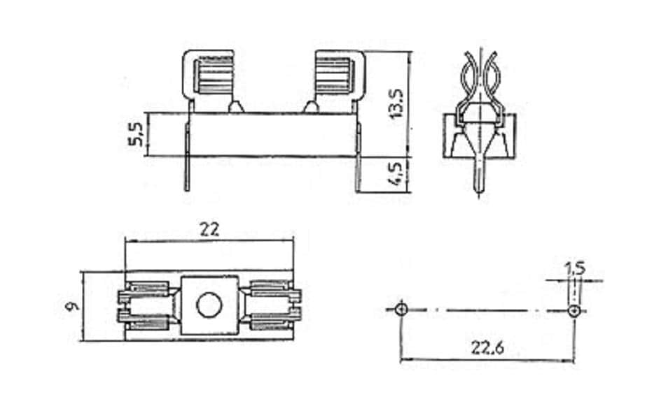 Velleman Sicherungshalter für Leiterplattenmontage 5 x 20 mm