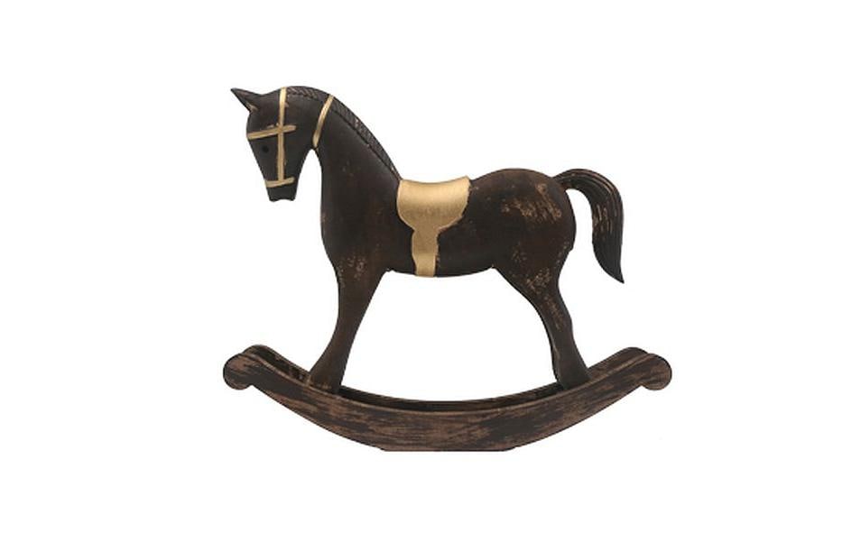 CHALET Weihnachtsfigur Schaukelpferd Schwarz