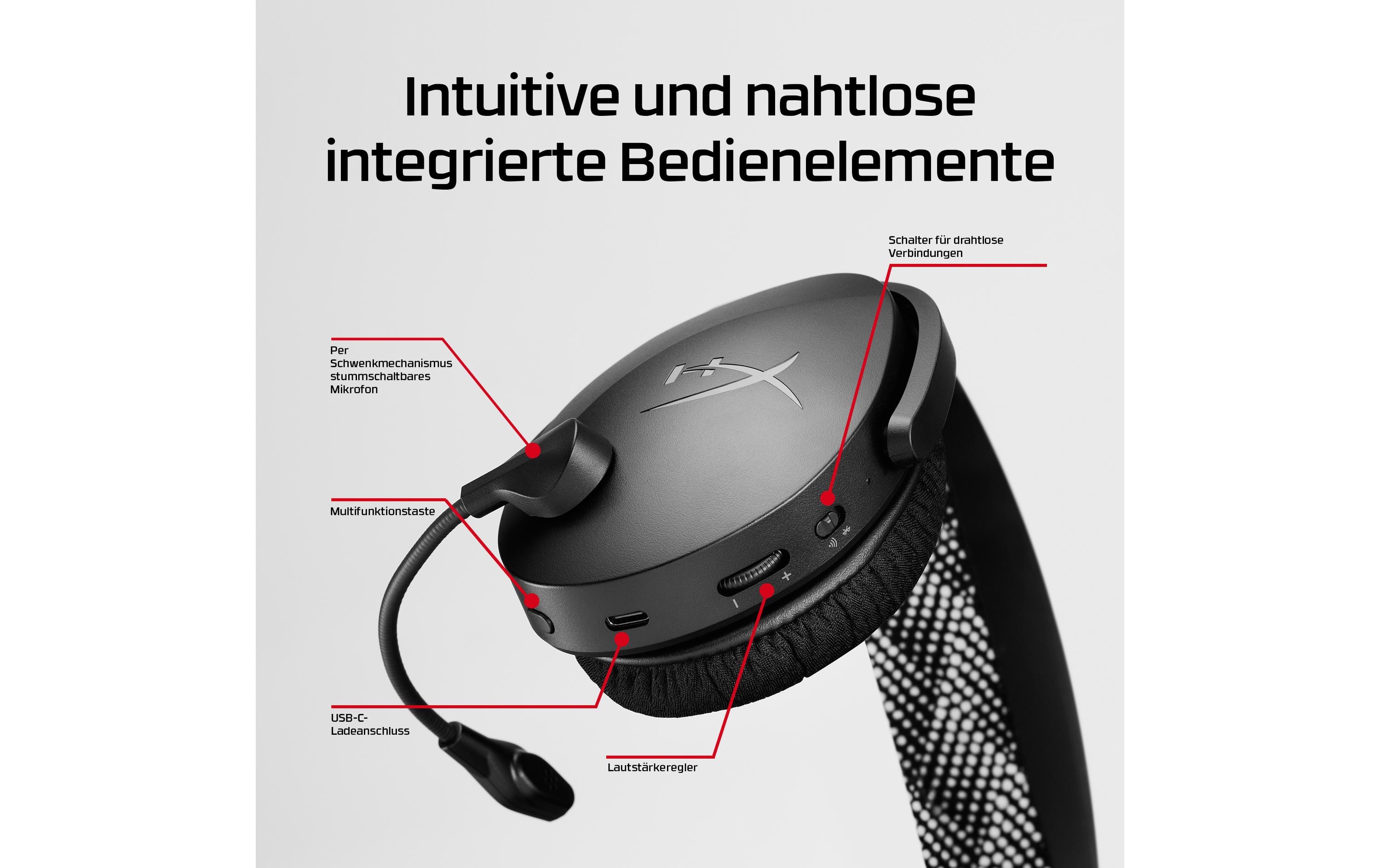 HyperX Gaming-Headset Cloud Jet kabellos Bluetooth Schwarz