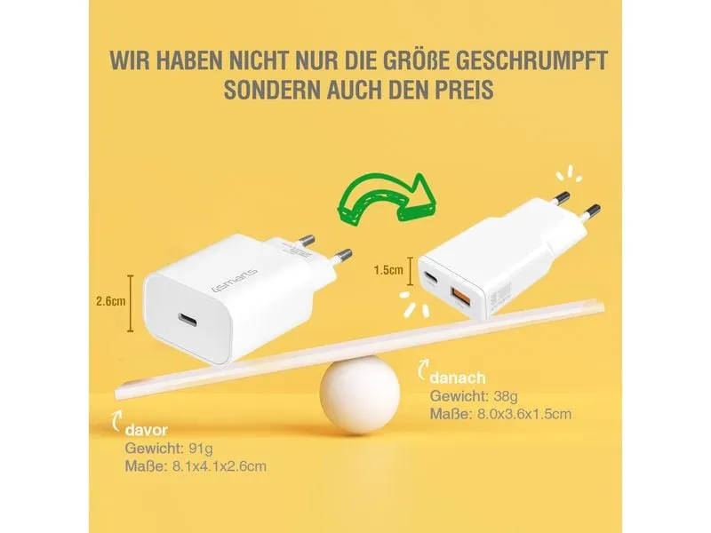 4smarts USB-Wandladegerät PDPlug Slim Duos 30 W