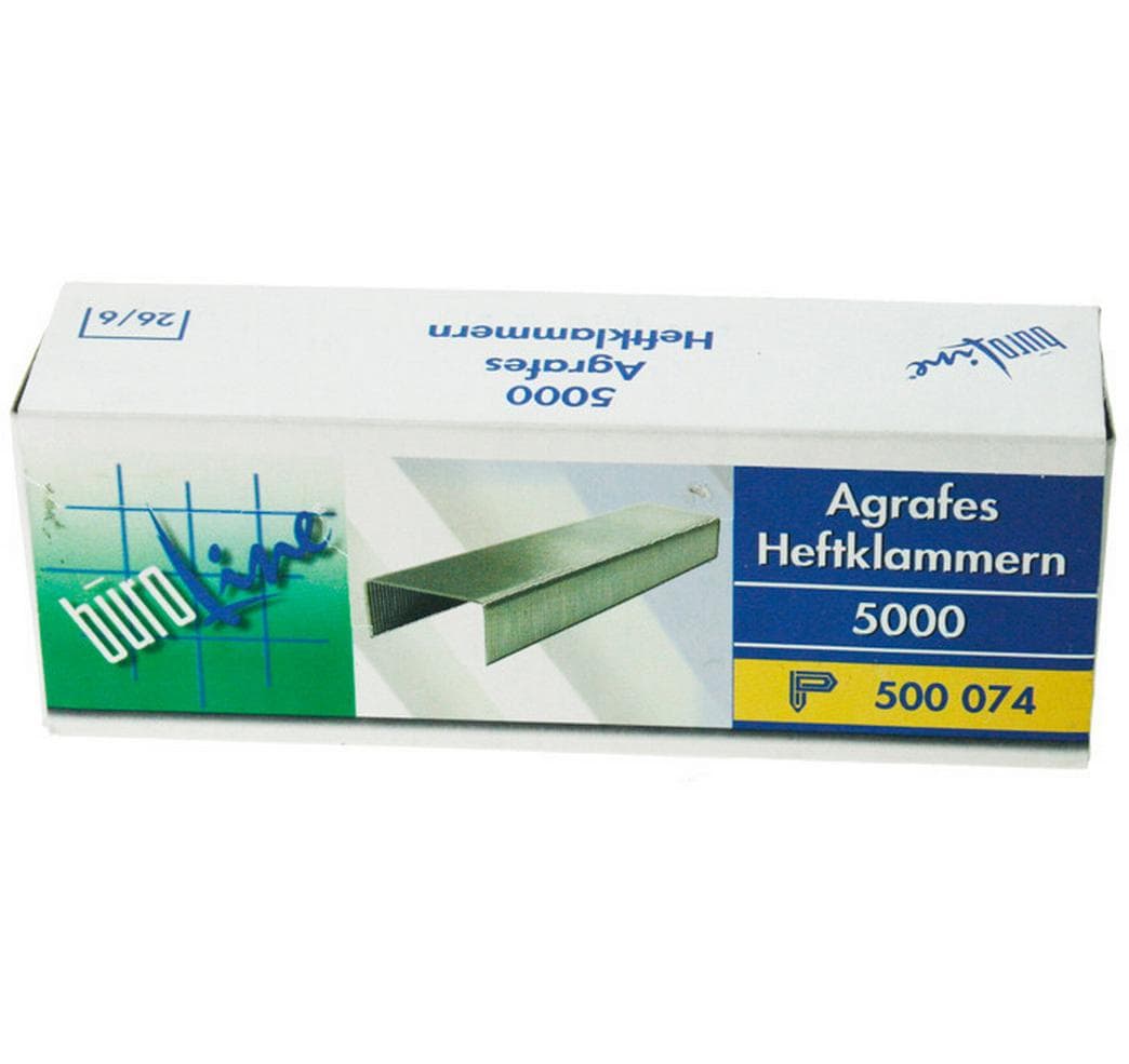 Büroline Heftklammer 26/6 mm 5000 Stück Büroline Heftklammer 26/6 mm 5000 Stück