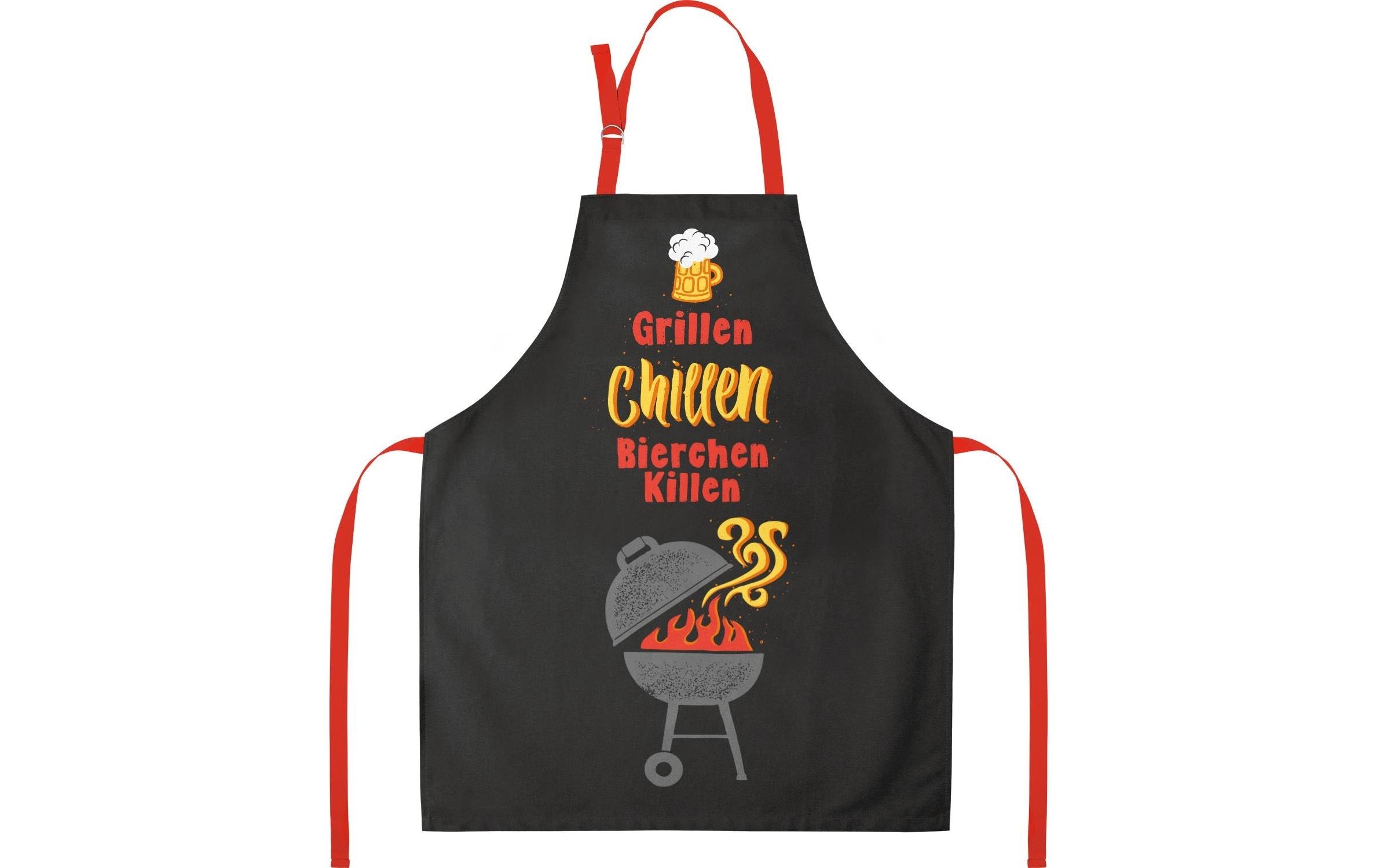 Sheepworld Kochschürze Grillen, Chillen, Bierchen killen Schwarz