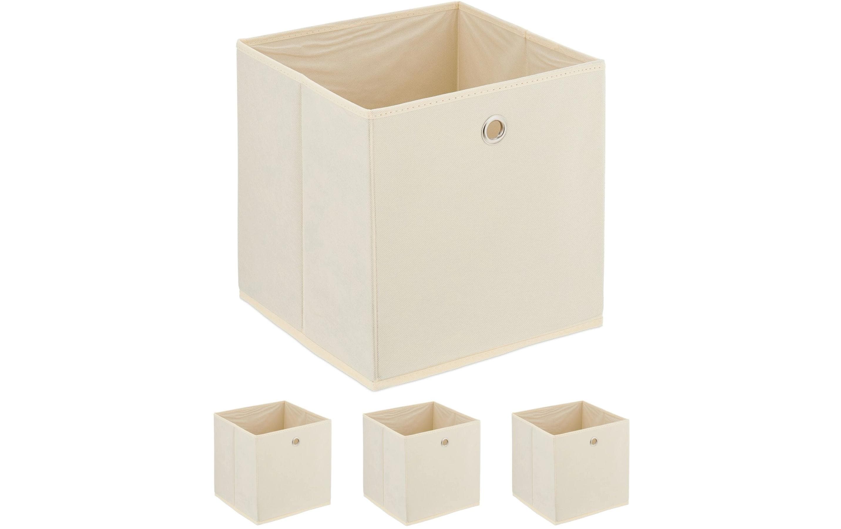 relaxdays Aufbewahrungsbox 4er Set Creme relaxdays Aufbewahrungsbox 4er Set Creme