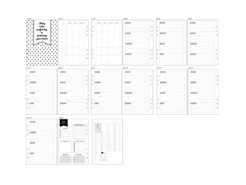 Creativ Company Papiersatzeinlage 5-Wochen-Plan, 142 x 210 mm, 7 Seiten
