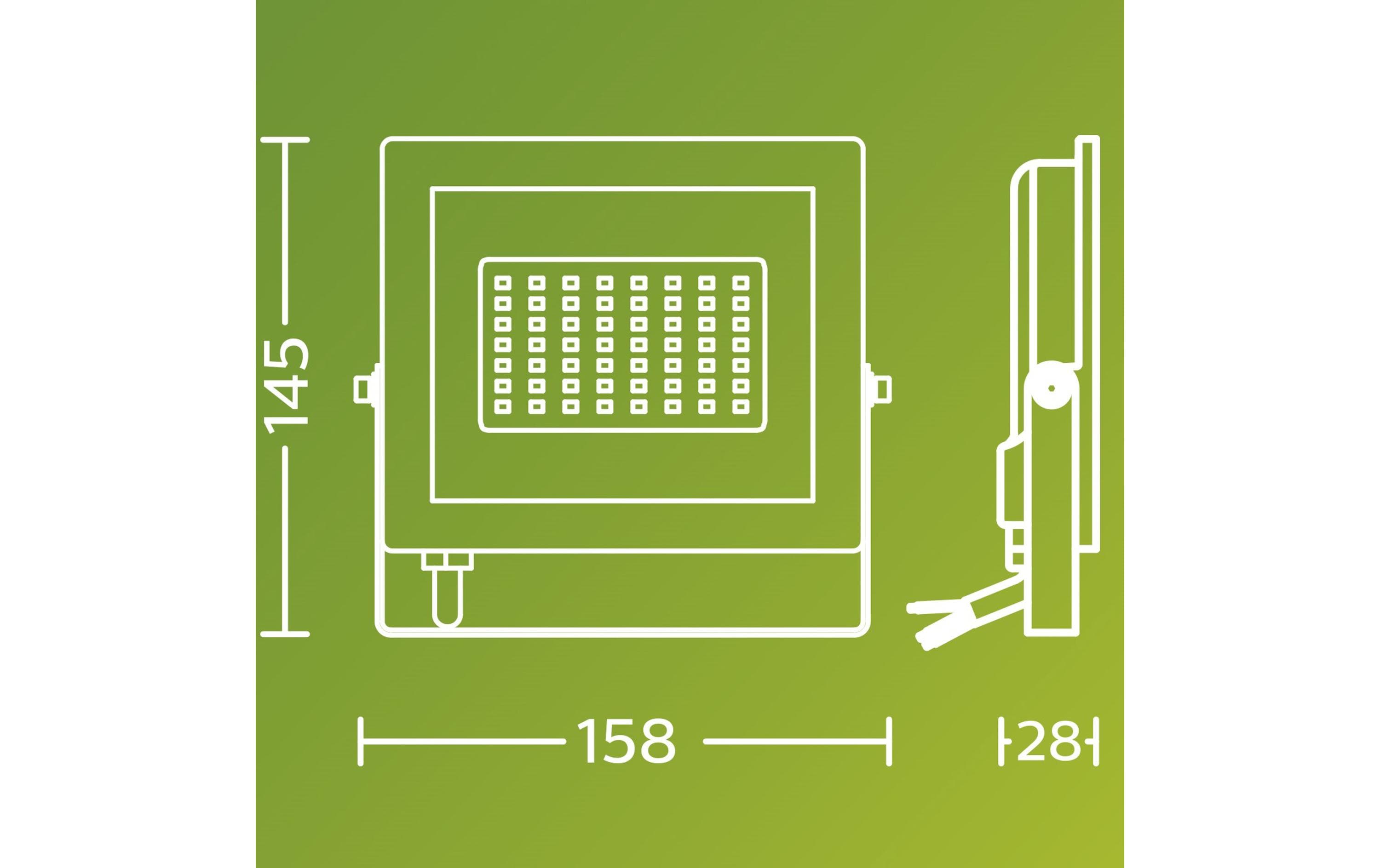 Philips Lois Flutlicht 30W 3000K IP65 schwarz 30 W