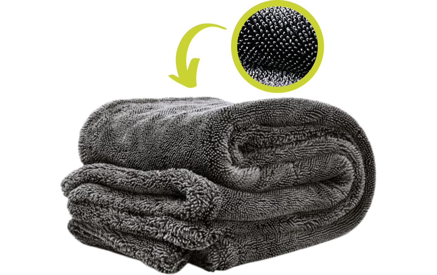 21CARS Trockentuch XL Twisted Towel Auto, Grau, 80 x 50 cm