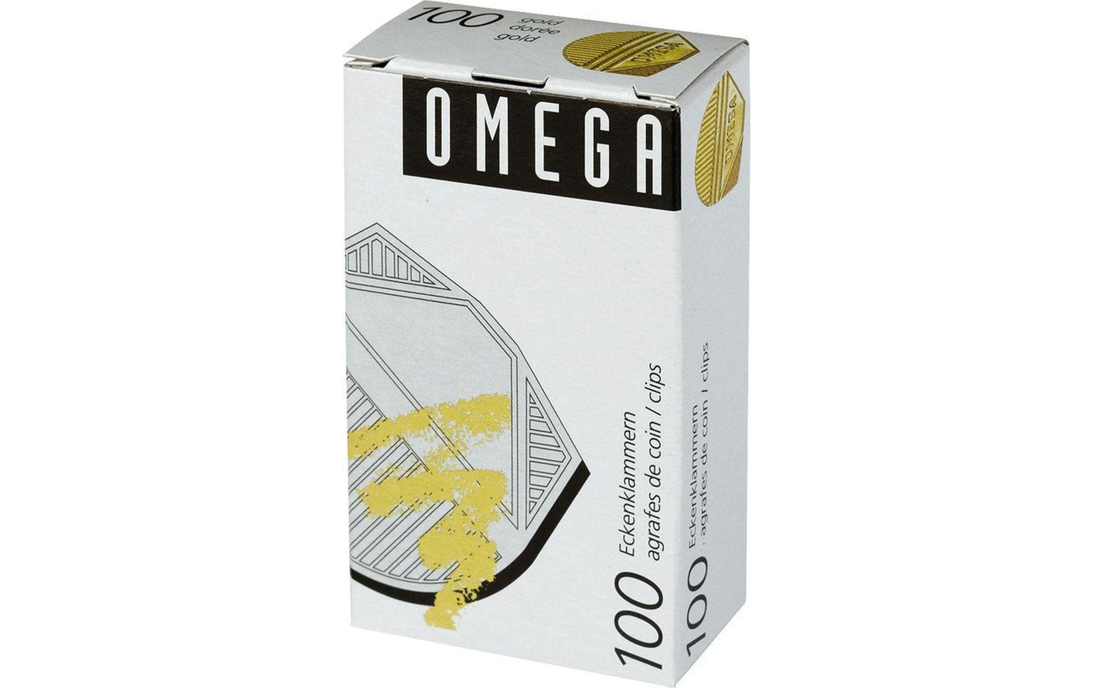 Omega Eckenklammer 100 Stück, Gold metallic Omega Eckenklammer 100 Stück, Gold metallic