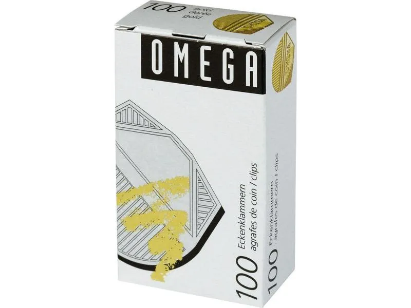 Omega Eckenklammer 100 Stück, Gold metallic Omega Eckenklammer 100 Stück, Gold metallic