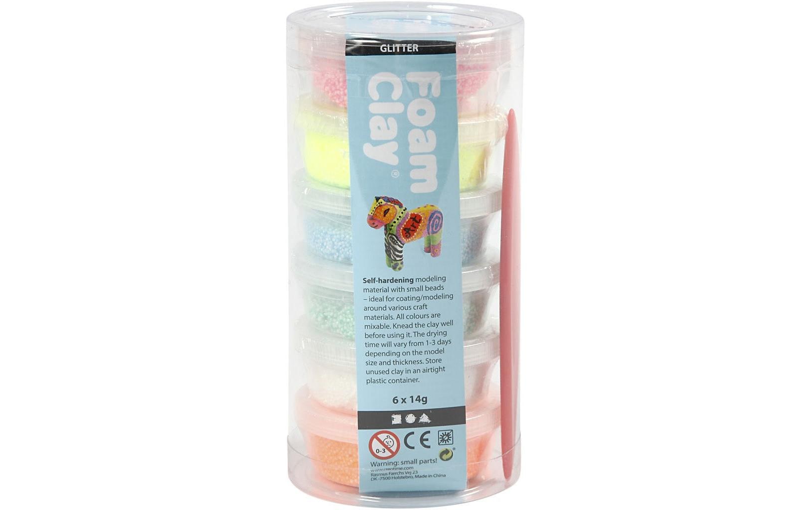 Creativ Company Modellier-Set Foam Clay 6 x 14 g Gelb/Pink/Hellblau/Orange