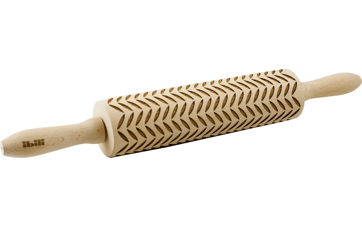 Ibili Wallholz mit Blätter Deko 39.5 x 5 cm, Braun