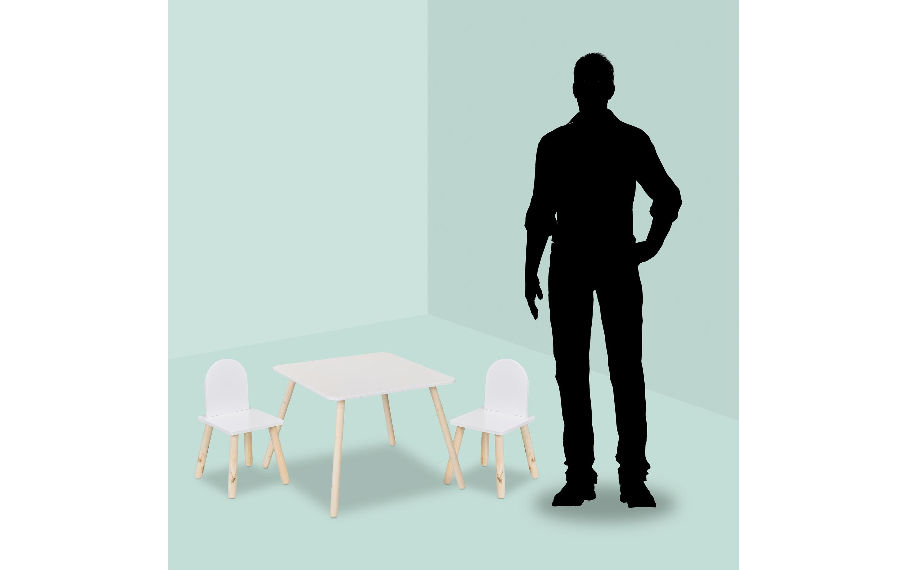 relaxdays Kindersitzgruppe 3-teilig Hellbraun; Weiss