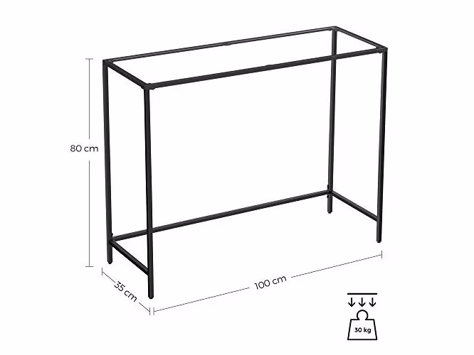 VASAGLE Konsolentisch 100 x 35 x 80 cm, Schwarz