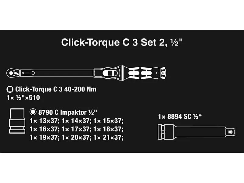 Wera Ratschen-Set Click-Torque C 3 Set 2, 11-teilig Wera Ratschen-Set Click-Torque C 3 Set 2, 11-teilig
