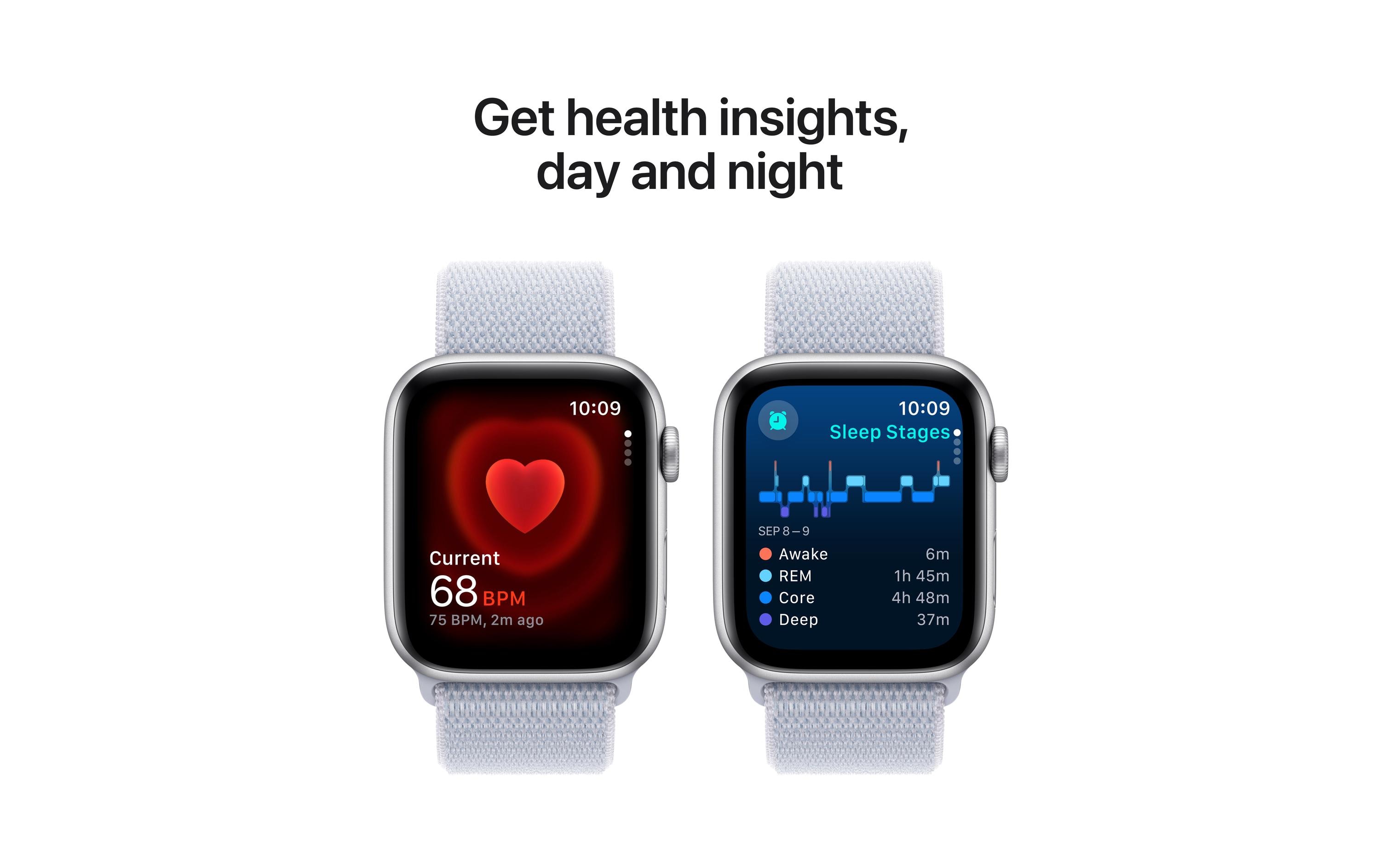 Apple Watch SE 2024 44 mm GPS Silver Blue Cloud Sport Loop