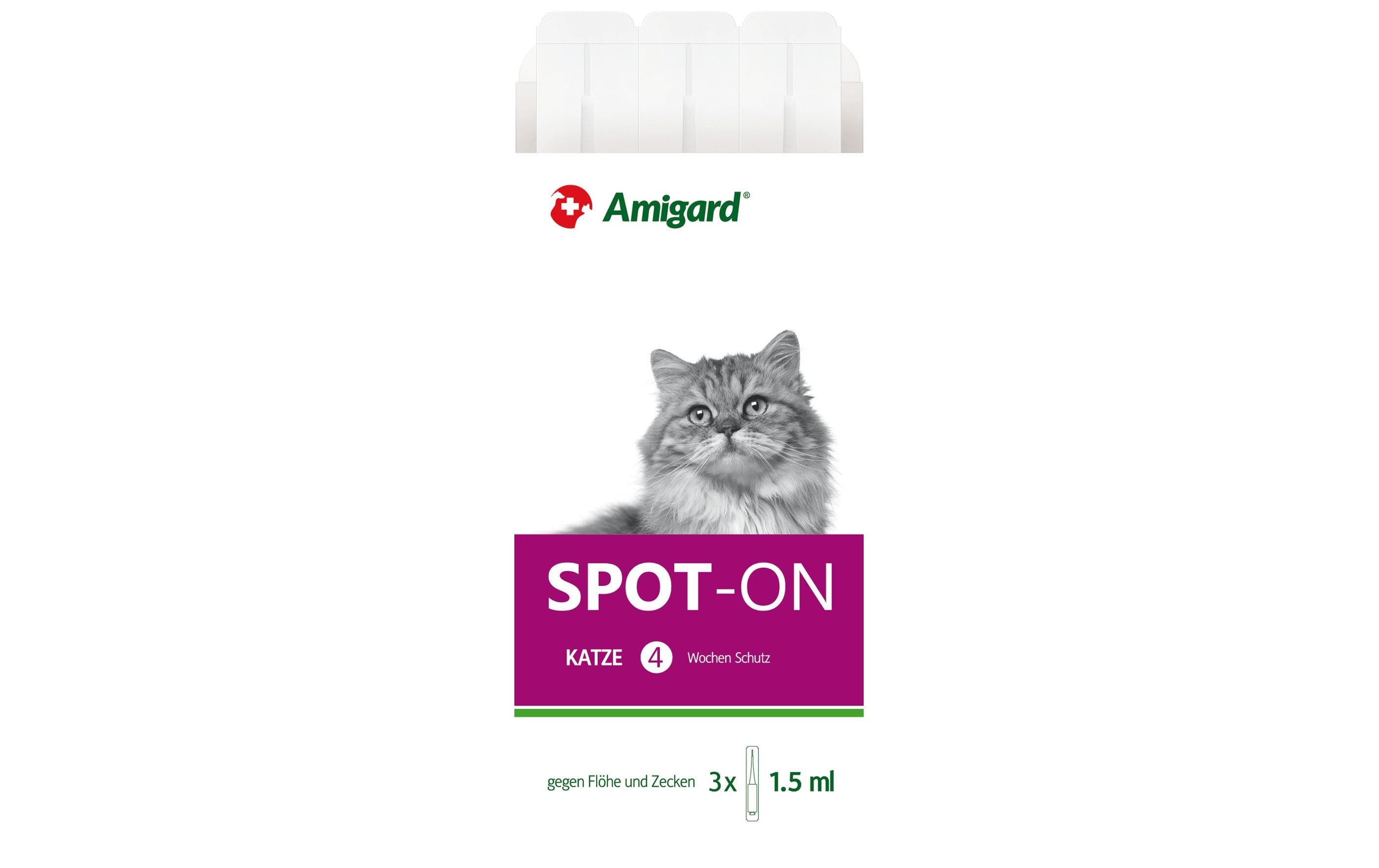 Amigard Anti-Parasit-Tropfen Spot-on Katze, 3 x 1.5 ml Amigard Anti-Parasit-Tropfen Spot-on Katze, 3 x 1.5 ml