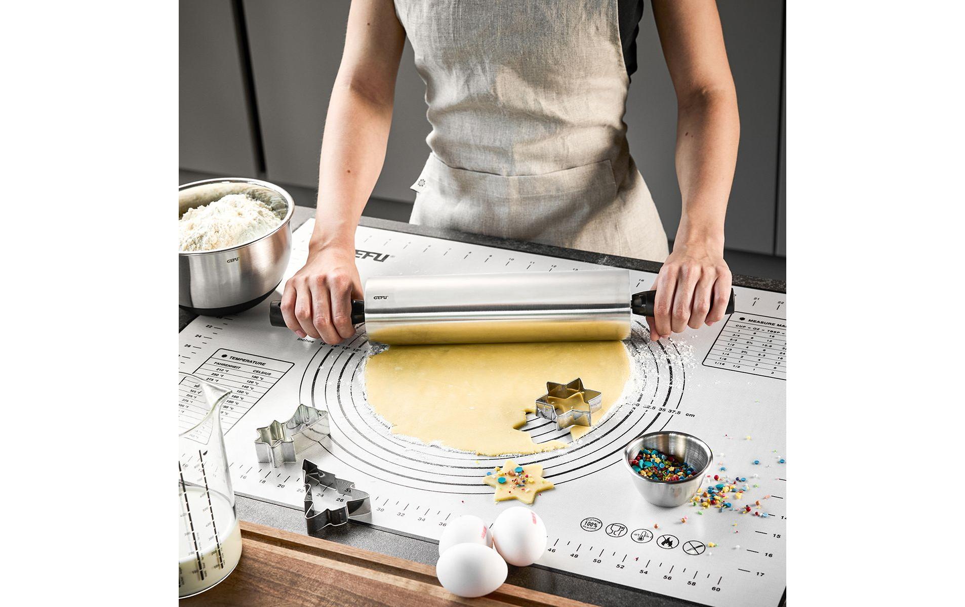 GEFU Wallholz Teigrolle Rotolo Silber