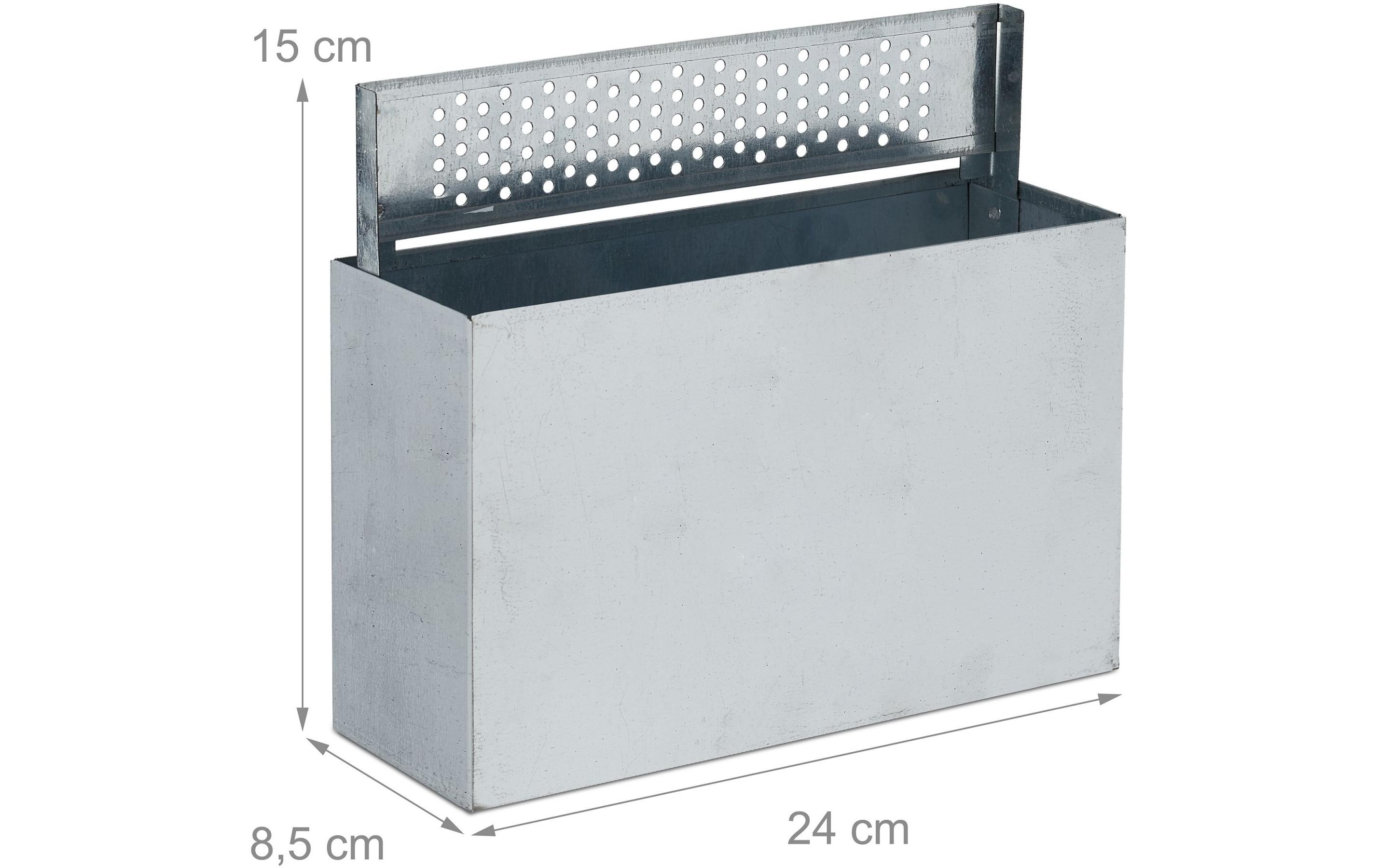 relaxdays Wandascher für aussen Schwarz/Silber