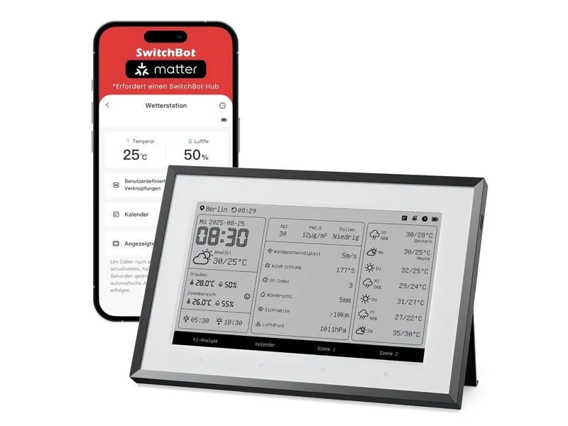 SwitchBot E-Ink-Home-Dashboard Digital Schwarz SwitchBot E-Ink-Home-Dashboard Digital Schwarz
