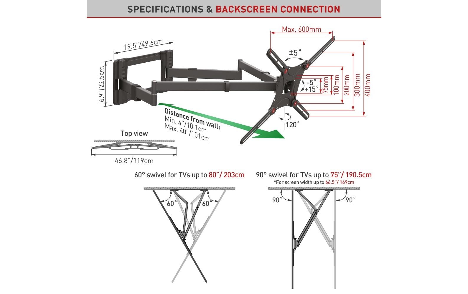 Barkan Wandhalterung WH 464XL-SW Schwarz Barkan Wandhalterung WH 464XL-SW Schwarz