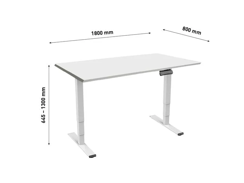 Contini Tisch RAL 9016 1.8 x 0.8 m Weiss mit Grauer Tischplatte Contini Tisch RAL 9016 1.8 x 0.8 m Weiss mit Grauer Tischplatte