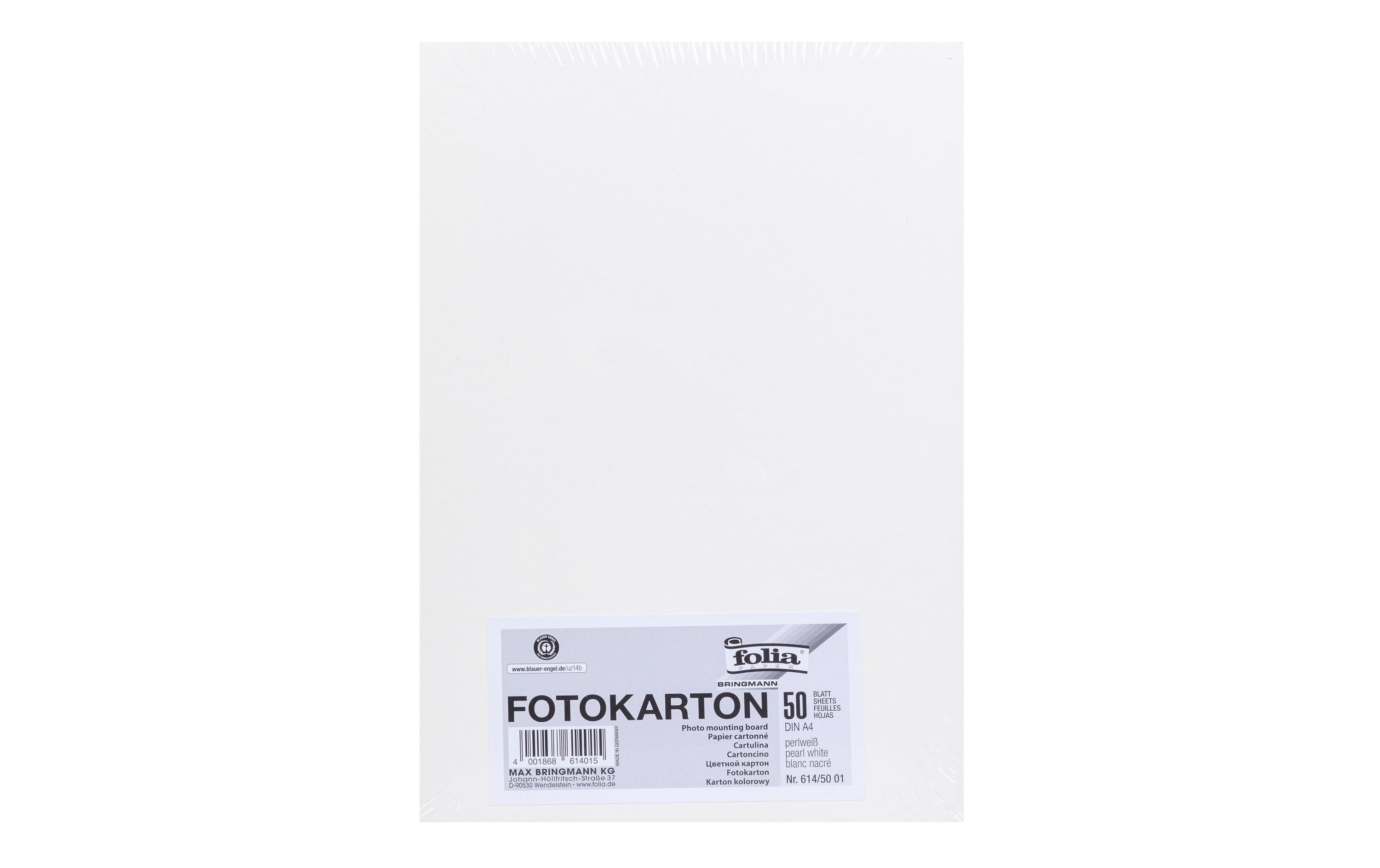 Folia Fotokarton A4, 300 g/m², 50 Blatt, Perlweiss