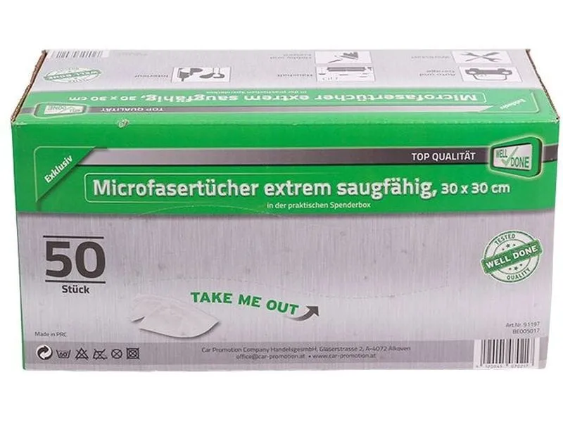 CPC Mikrofasertuch, 30 × 30 cm, Spenderkarton mit 50 Stück CPC Mikrofasertuch, 30 × 30 cm, Spenderkarton mit 50 Stück