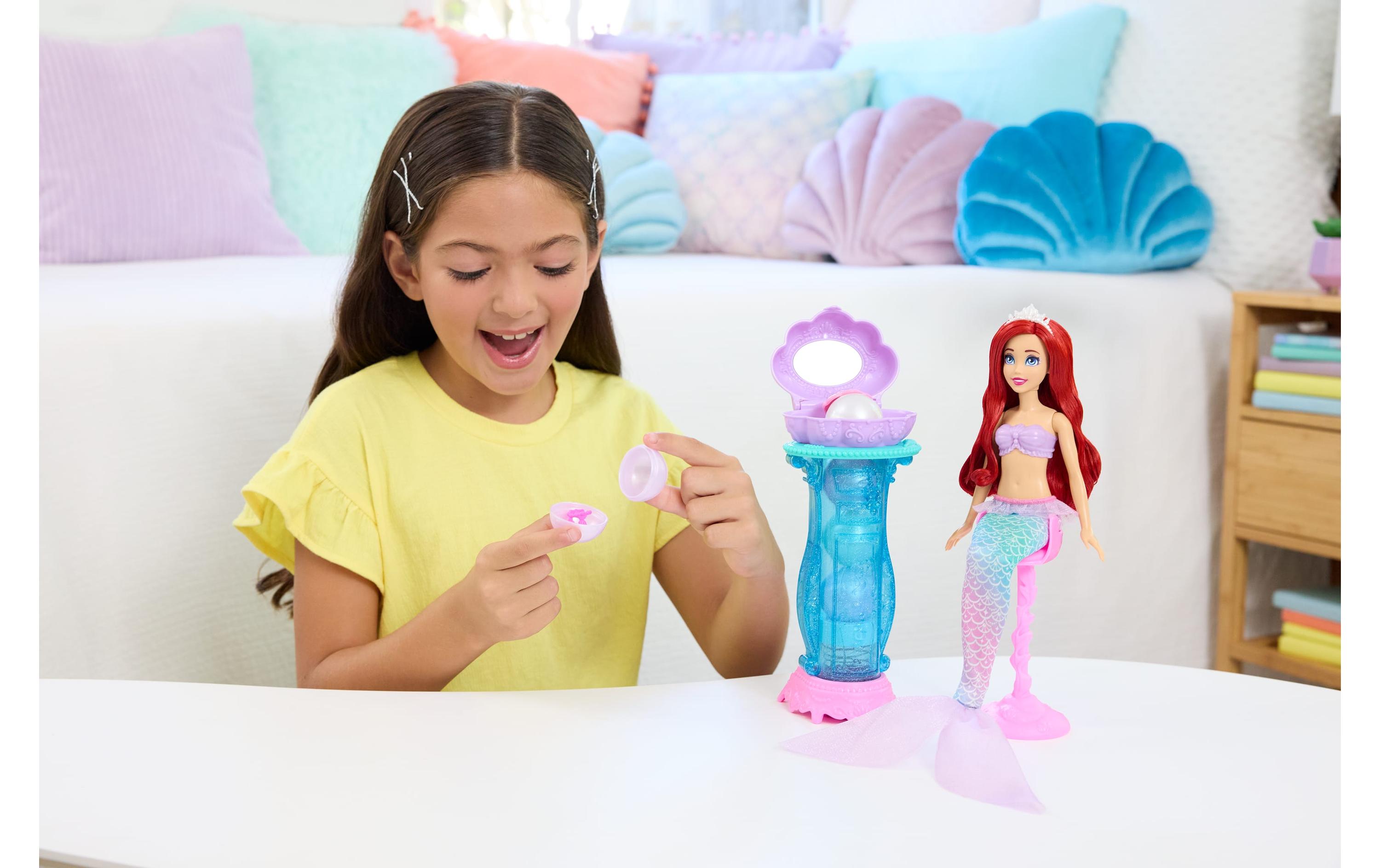 Disney Princess Spielset Schminkmuschel Meerjungfrau-Arielle-Modepuppe