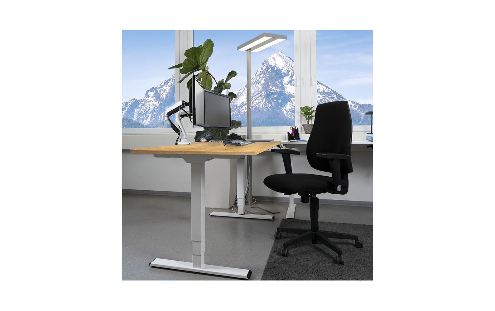 Contini höhenverstellbarer Bürotisch 1.6 x 0.8 m Eiche/Weiss