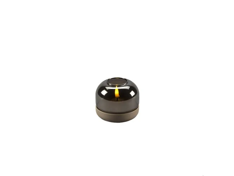 Konstsmide LED Kerze batteriebetrieben, rauchfarbenes Glas Konstsmide LED Kerze batteriebetrieben, rauchfarbenes Glas
