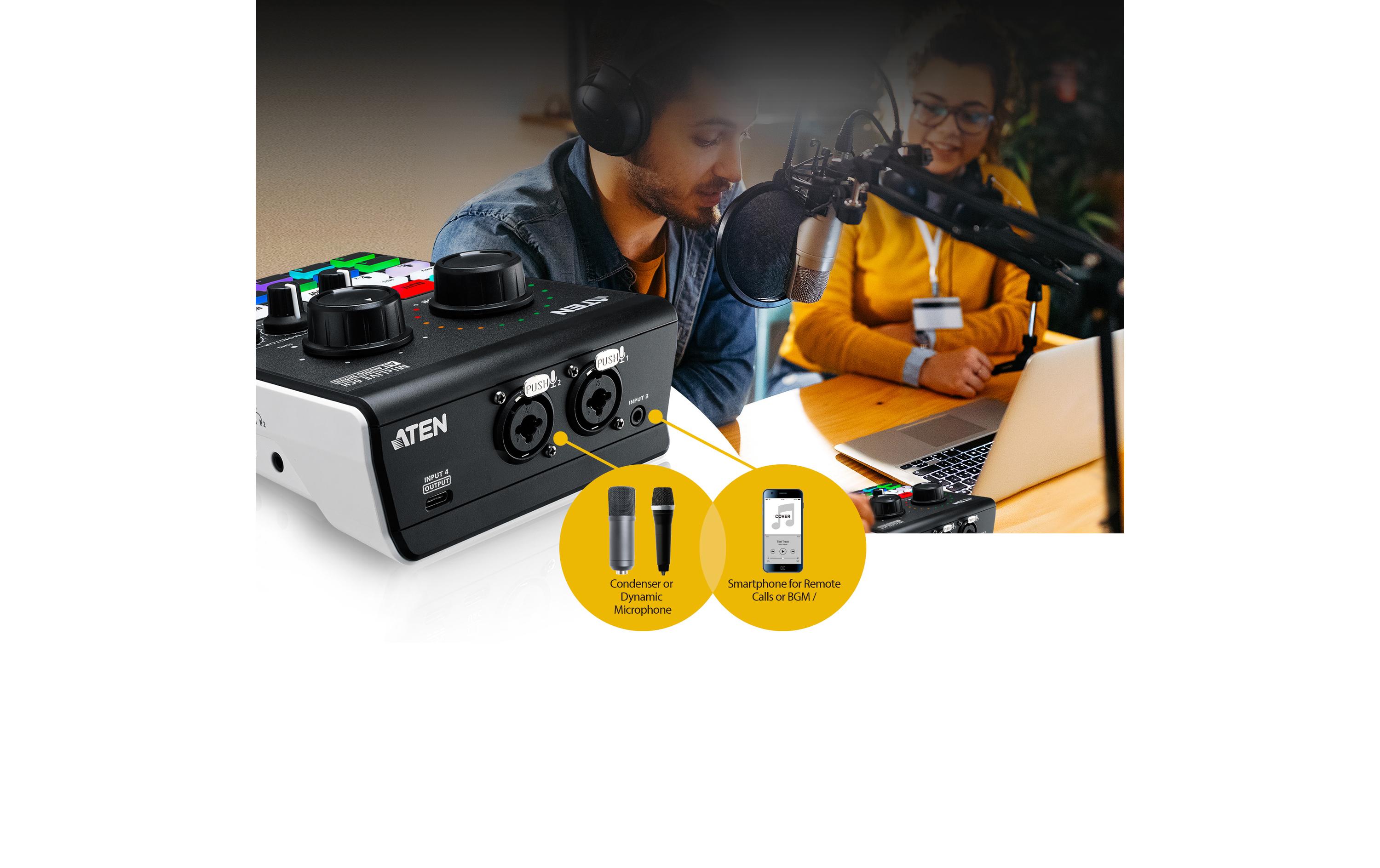 Aten Mischpult UC8000 MicLive 6CH Audio Mixer Aten Mischpult UC8000 MicLive 6CH Audio Mixer