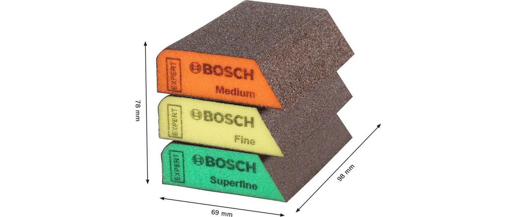 Bosch Professional Unischleifblock Expert S470, 3-teilig, 69 x 97 x 26 mm