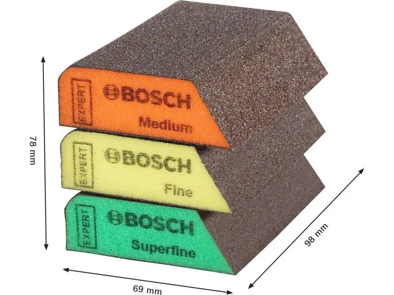 Bosch Professional Unischleifblock Expert S470, 3-teilig, 69 x 97 x 26 mm