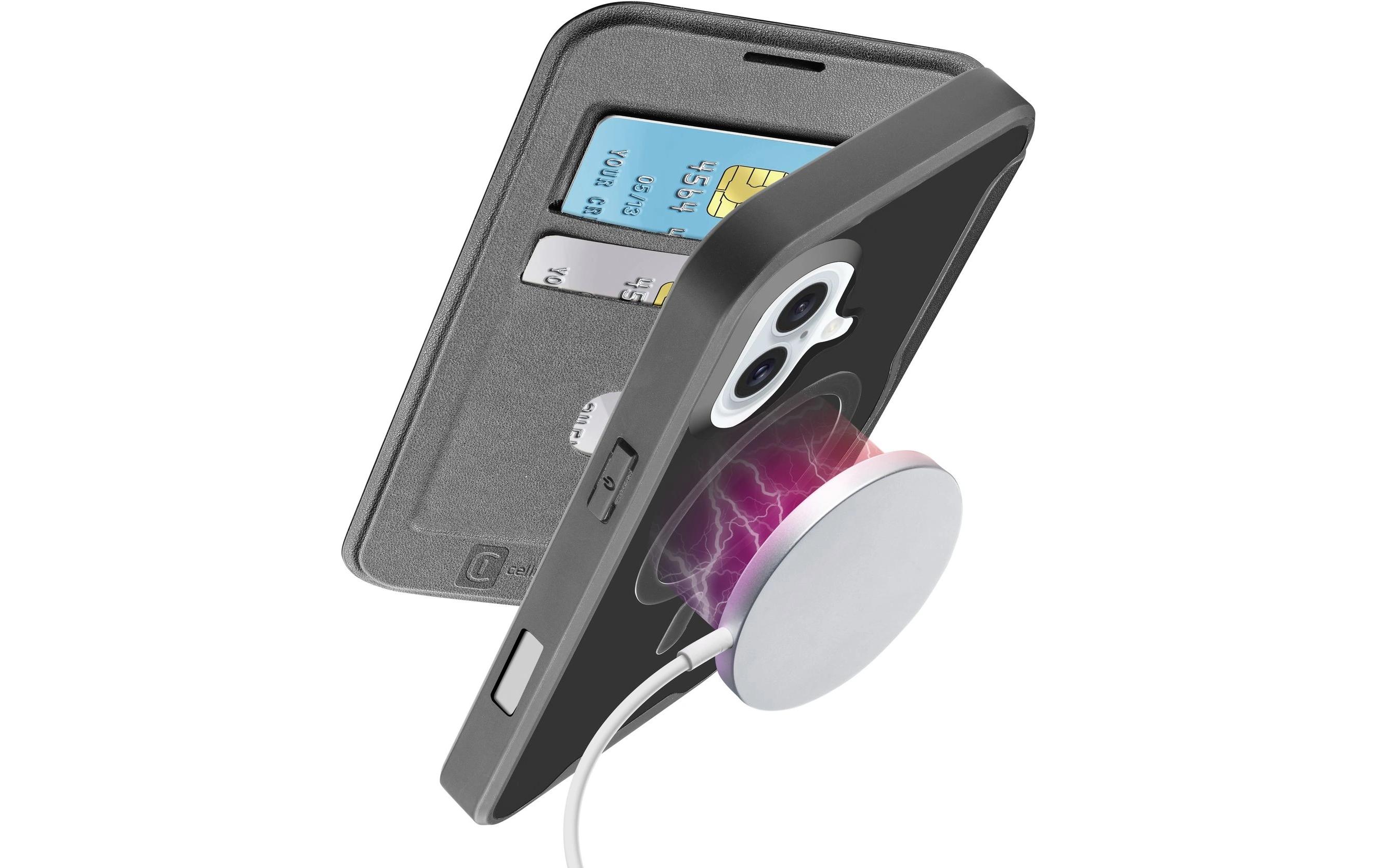 Cellular Line Book Cover Book Case iPhone 16 Black Cellular Line Book Cover Book Case iPhone 16 Black