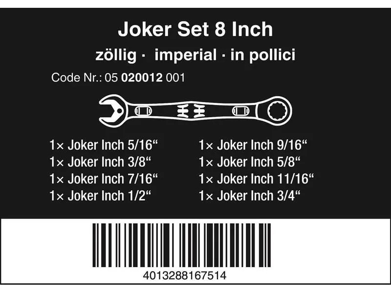 Wera Ringgabelschlüssel-Set 6000 Joker 8 Imperial Set 1 Wera Ringgabelschlüssel-Set 6000 Joker 8 Imperial Set 1