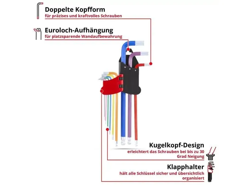 Einhell Innensechskantschlüssel-Set 9-Tlg.