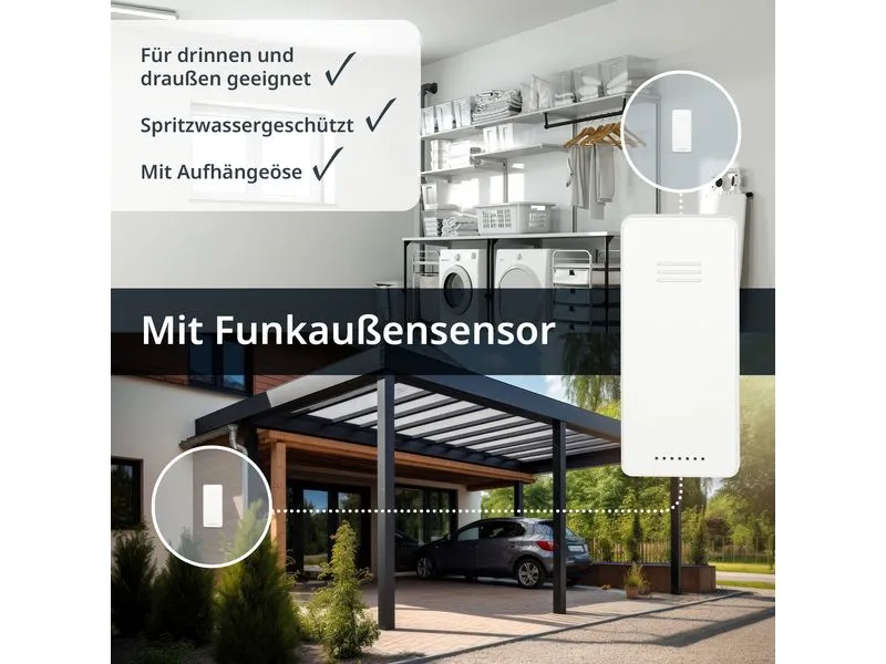 ADE Wetterstation mit Funk-Aussensensor Schwarz