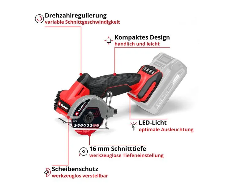 Einhell Akku-Trennschleifer TP-CO 18/76-C Li BL (1 x 4.0Ah SK) Einhell Akku-Trennschleifer TP-CO 18/76-C Li BL (1 x 4.0Ah SK)