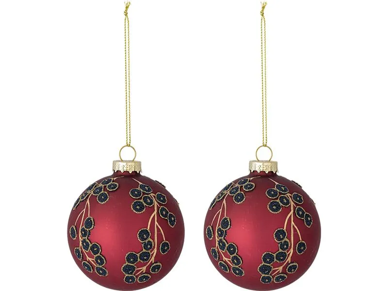 Bloomingville Weihnachtskugel Camia 2 Stück, Rot