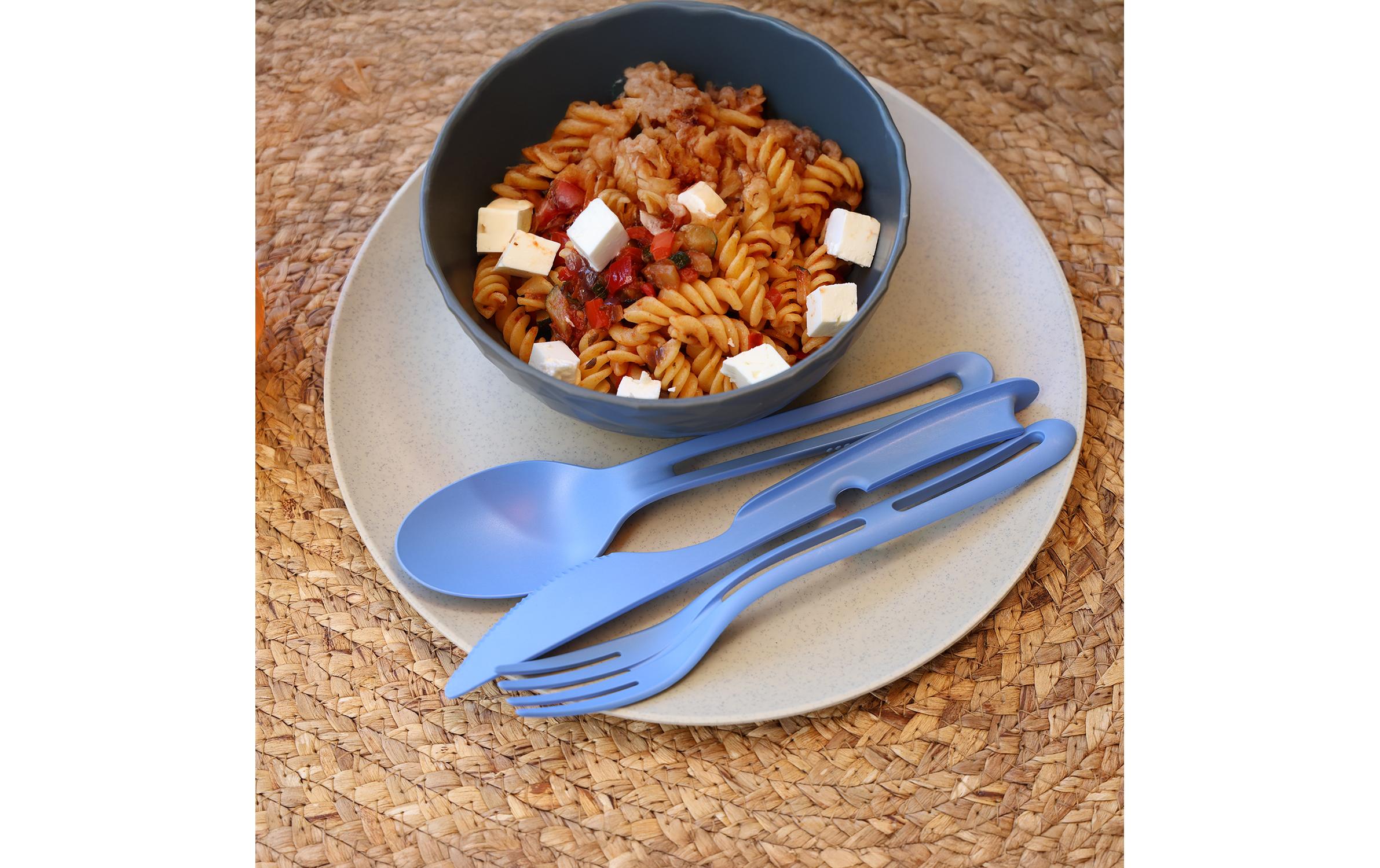 Koziol Besteck-Set to go Klikk 3-teilig, Strong Blue