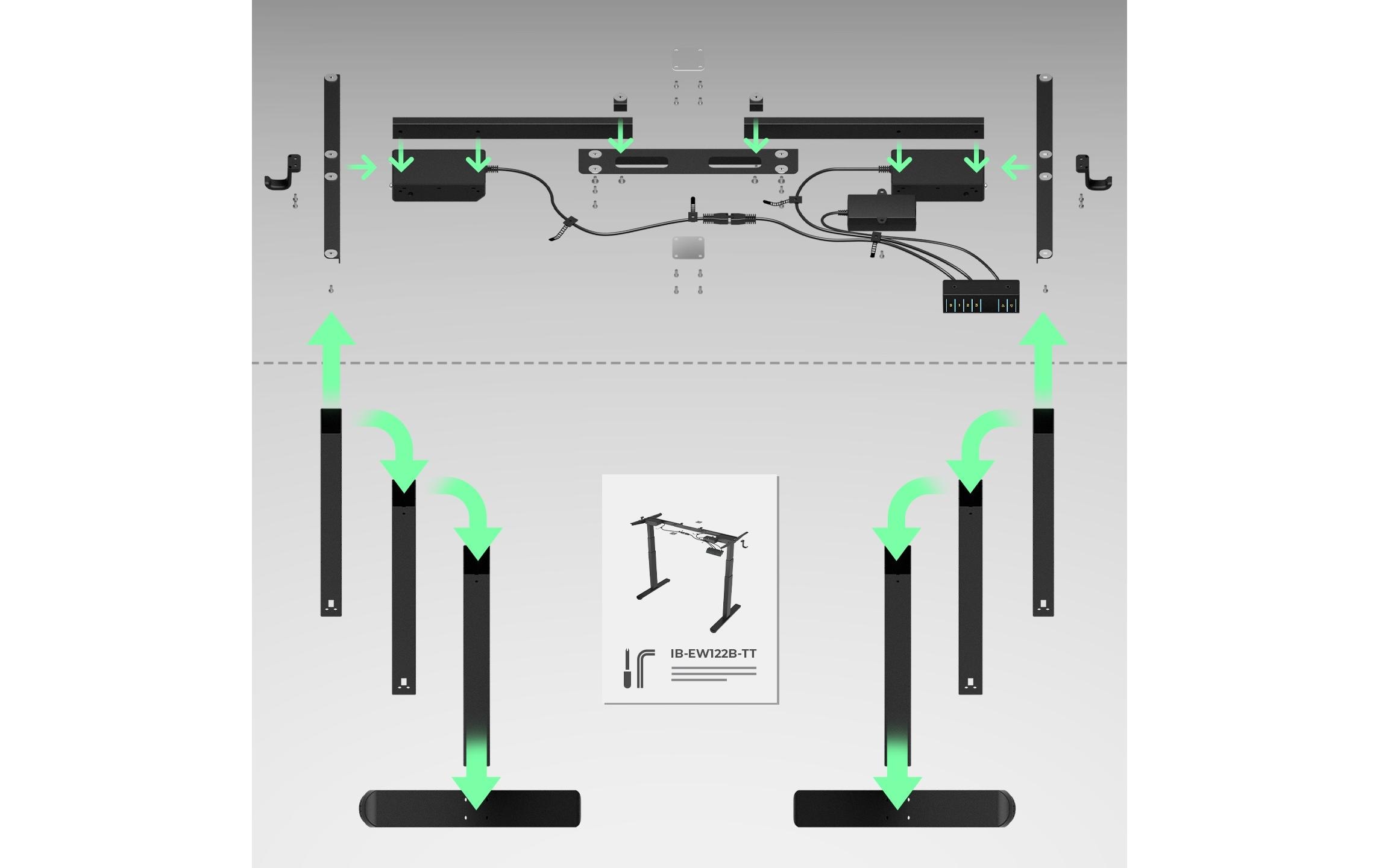 ICY BOX Stehtisch 140 x 70 cm, Schwarz ICY BOX Stehtisch 140 x 70 cm, Schwarz
