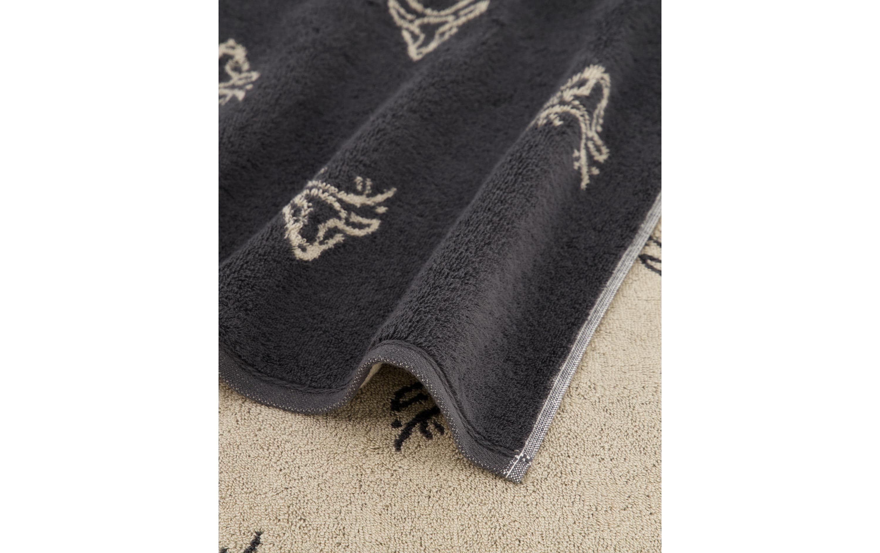 Cawö Handtuch Edition Allover 50 x 100 cm, Beige/Granit