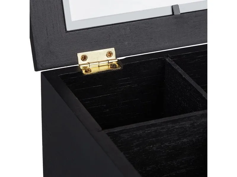 relaxdays Teebeutel-Box 9 Fächer, Schwarz relaxdays Teebeutel-Box 9 Fächer, Schwarz